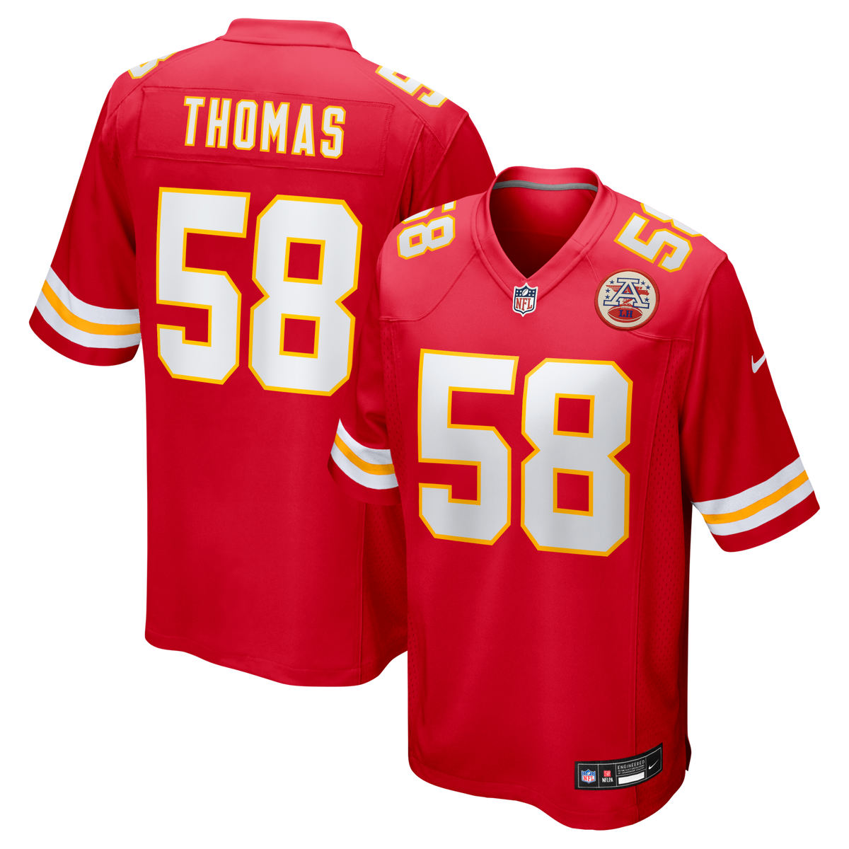 Kansas City Chiefs Derrick Thomas Red Game Retired Player Jersey