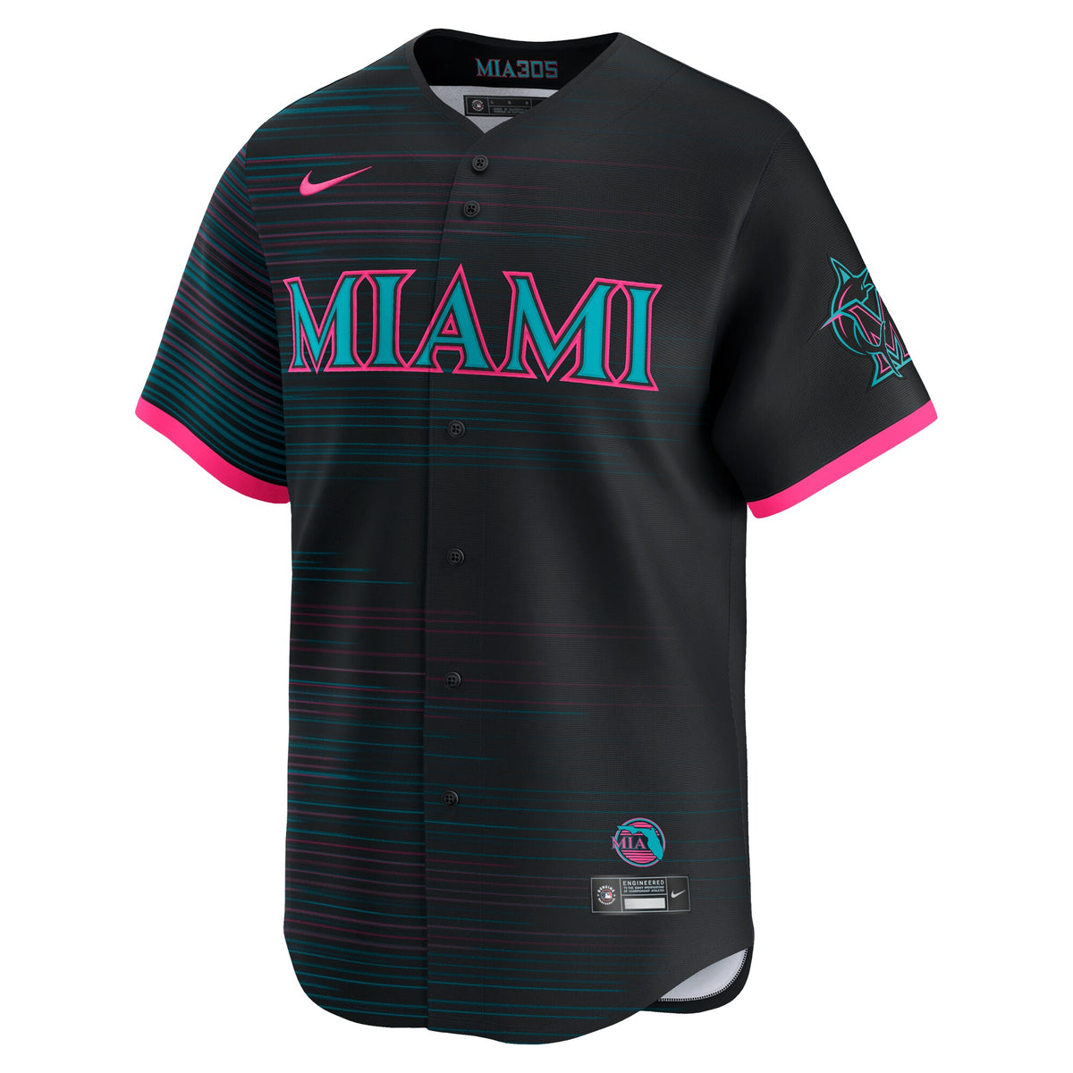 Miami Marlins Black 2025 City Connect Limited Jersey
