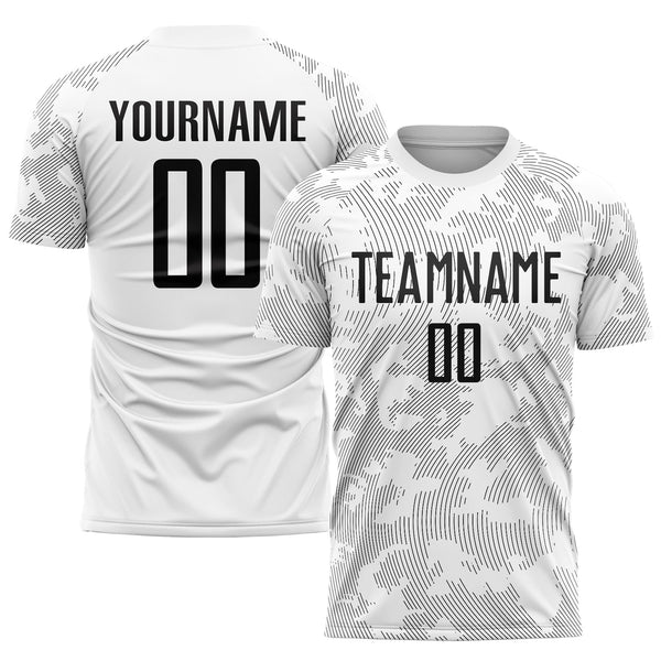 Custom White Black Sublimation Soccer Uniform Jersey