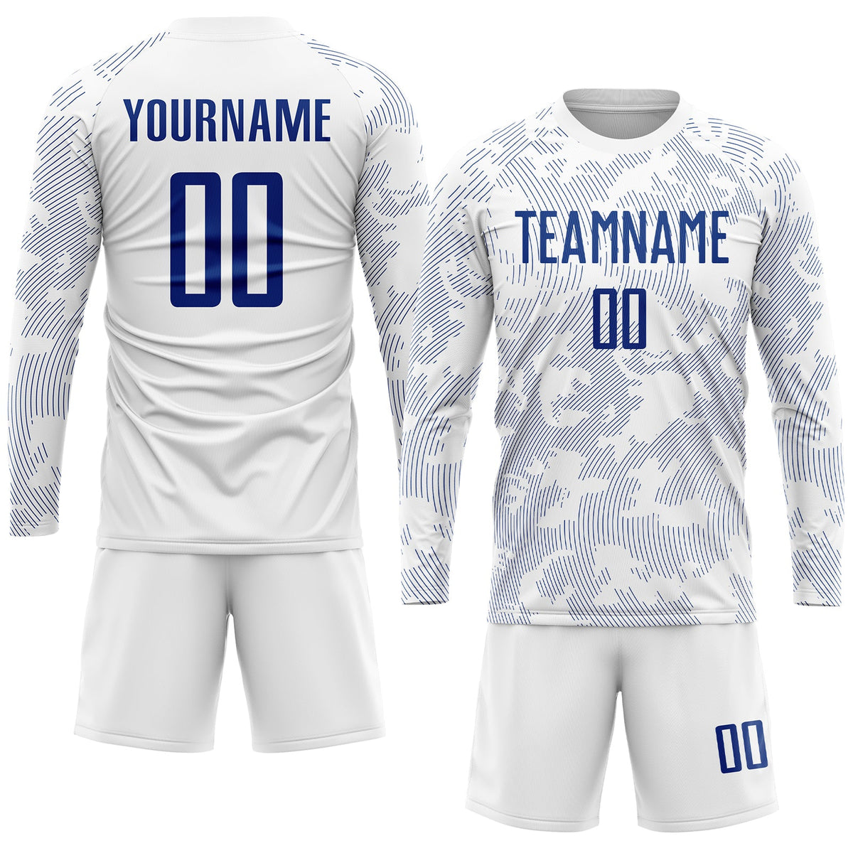 Custom White Royal Sublimation Soccer Uniform Jersey