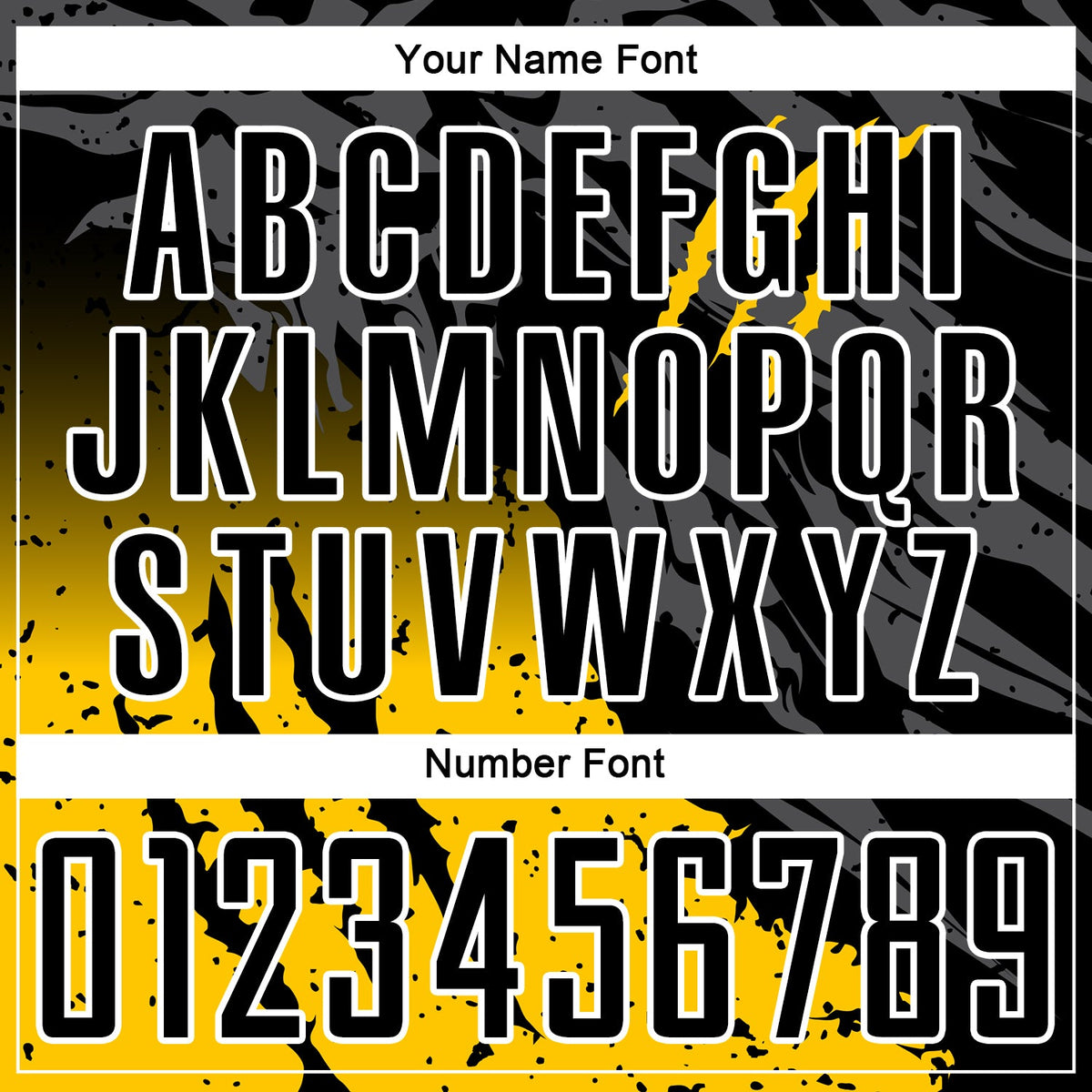 Custom Black Yellow-White Gradient Scratch Splash Sublimation Soccer Uniform Jersey