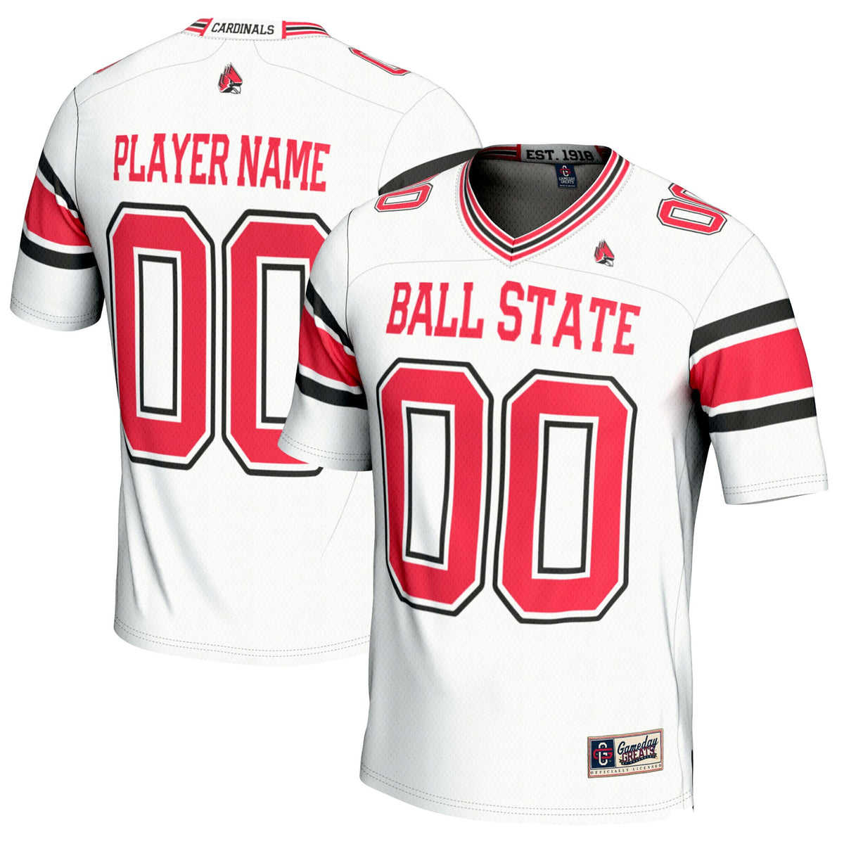 Ball State Cardinals GameDay Greats NIL Pick-A-Player Football Jersey - White