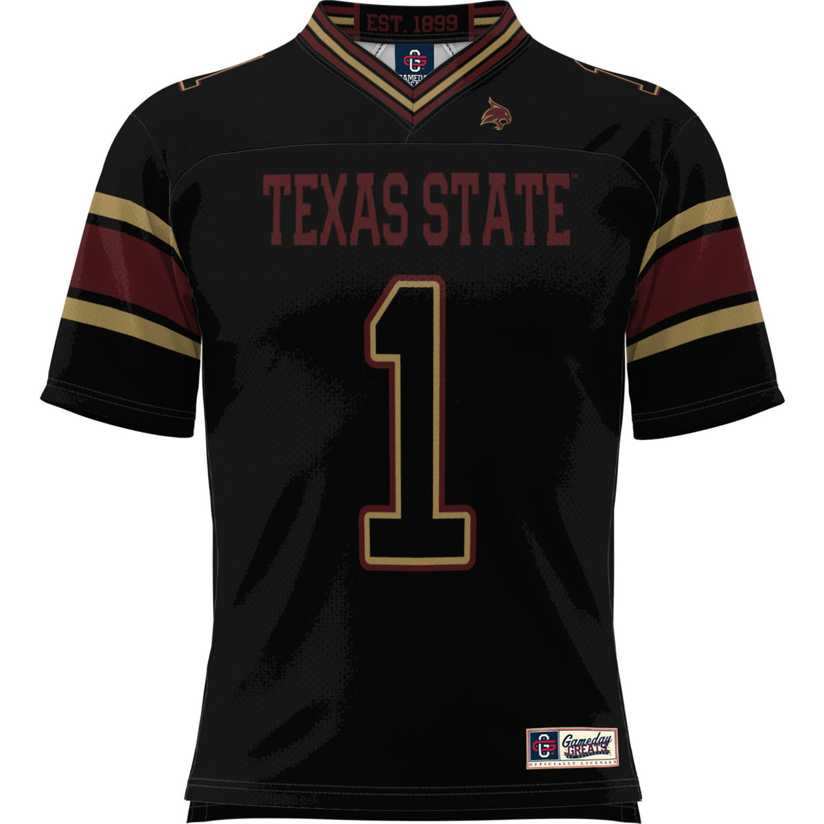#1 Texas State Bobcats GameDay Greats Football Jersey - Black