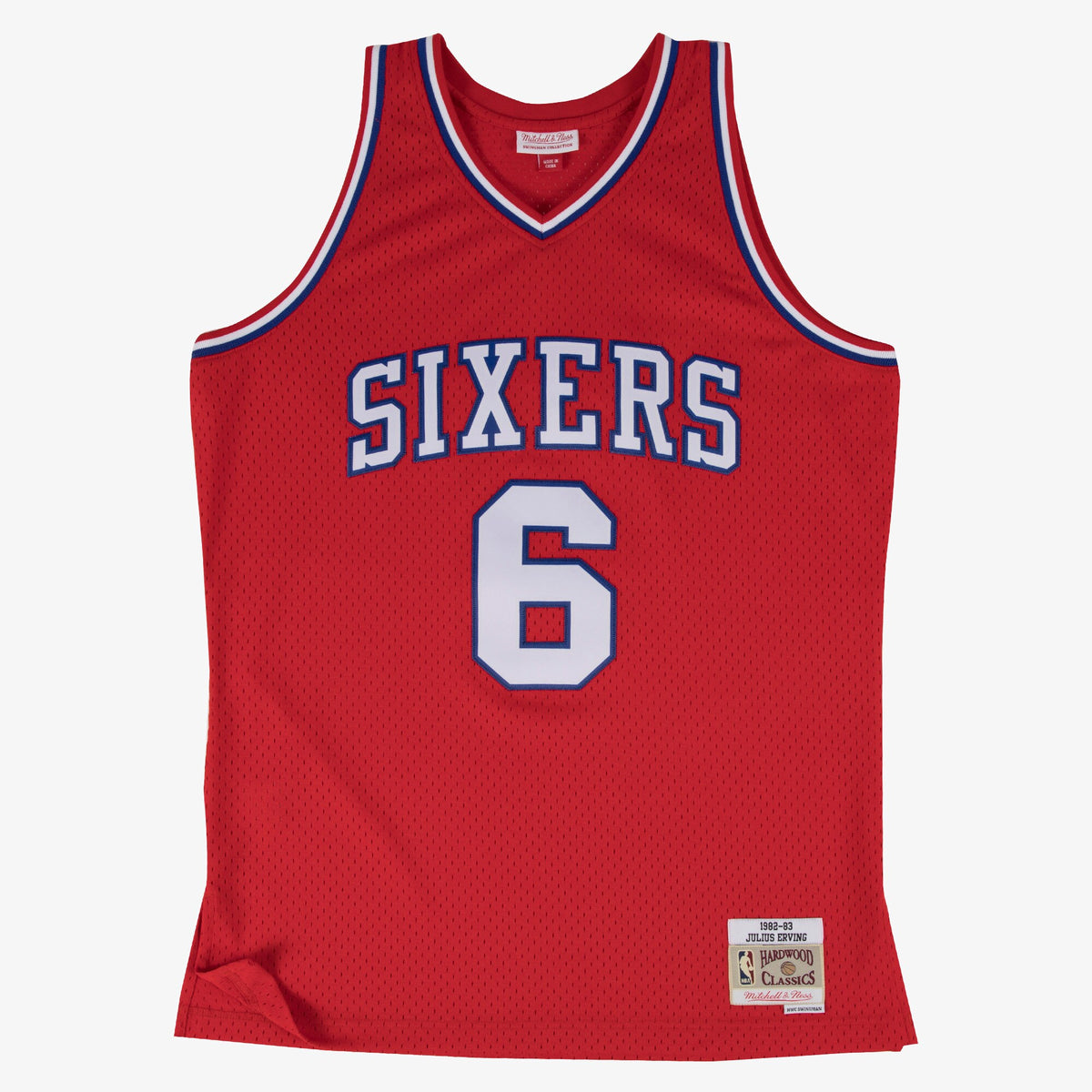 Philadelphia 76ers Mitchell & Ness Julius Erving 1982 Swingman Road Authentic Jersey - Scarlet