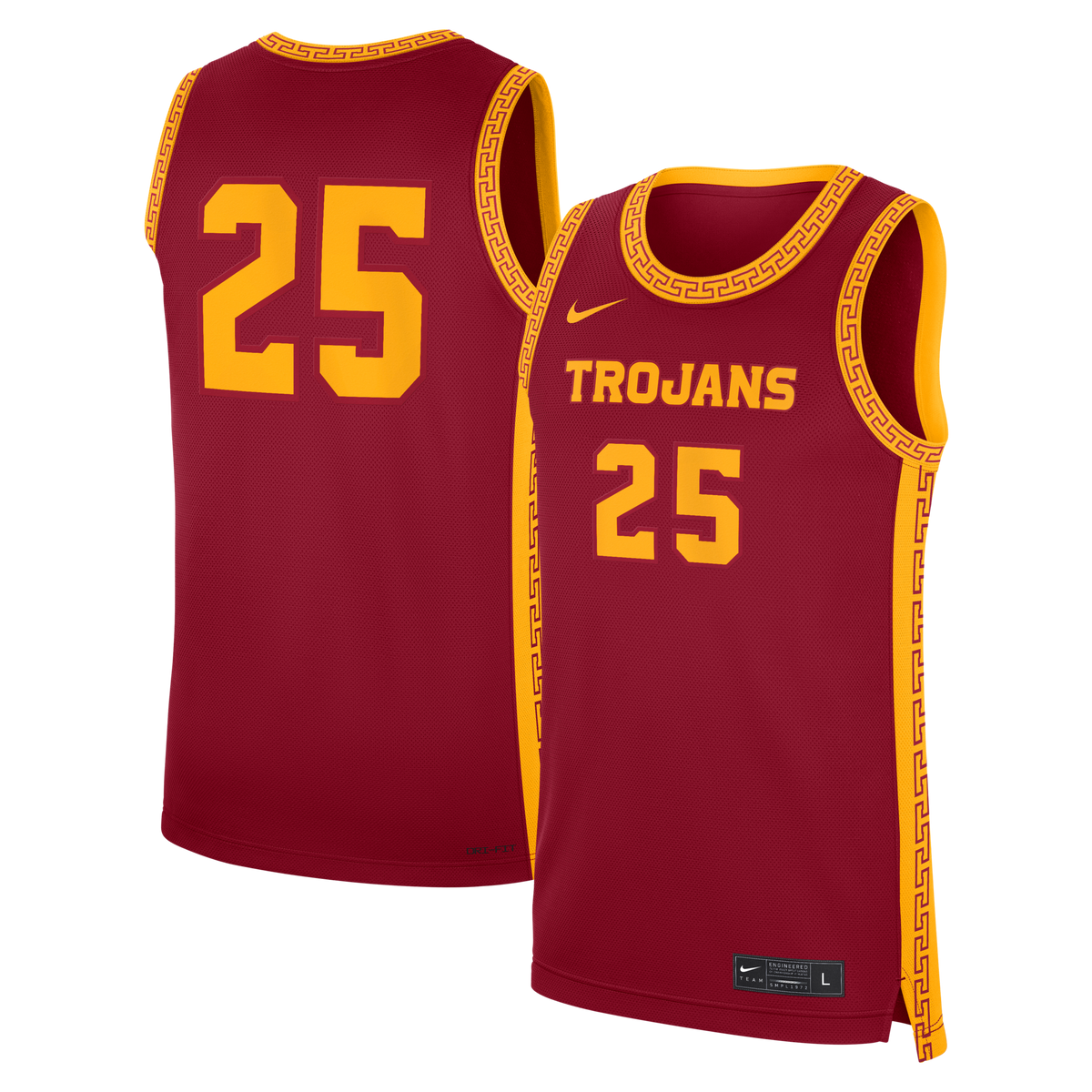 #25 Cardinal USC Trojans Road Replica Basketball Jersey