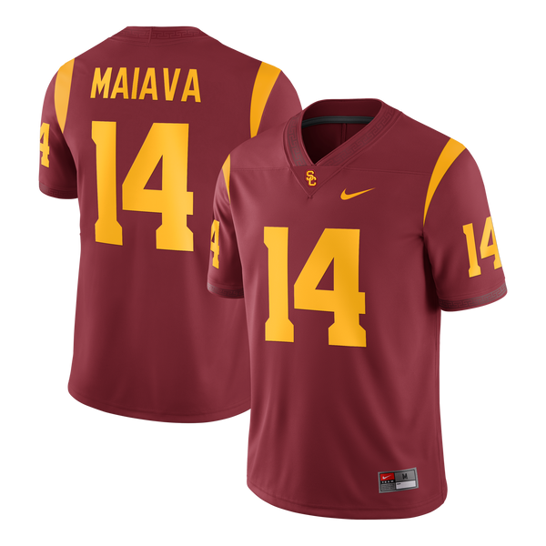 Jayden Maiava USC Trojans Game Football Jersey - Cardinal