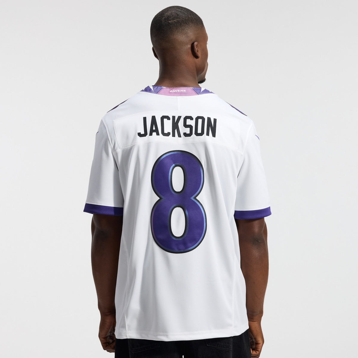 Baltimore Ravens Lamar Jackson White Vapor F.U.S.E. Stitched Limited Jersey