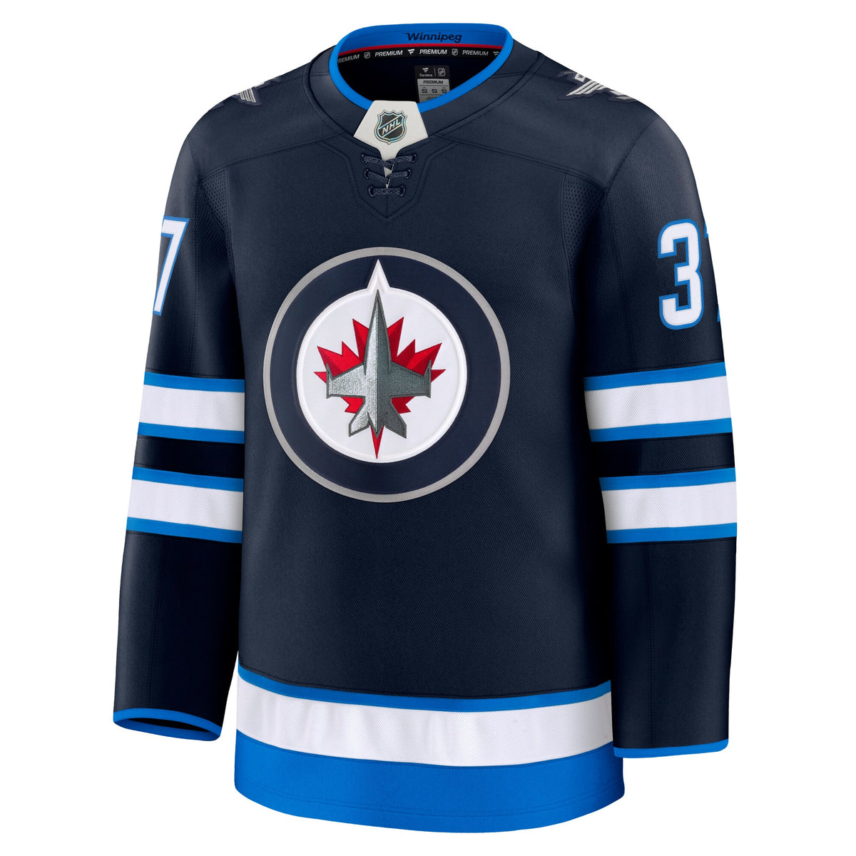 Winnipeg Jets Connor Hellebuyck Fanatics Navy Home Premium Jersey