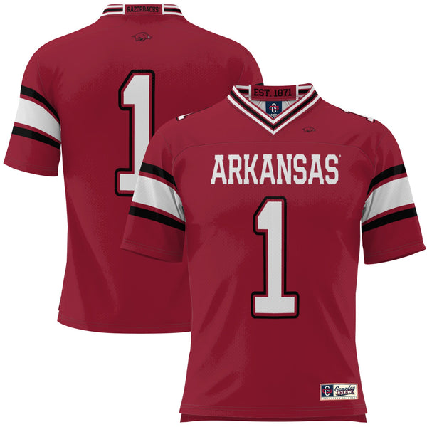 #1 Arkansas Razorbacks GameDay Greats Football Jersey - Cardinal