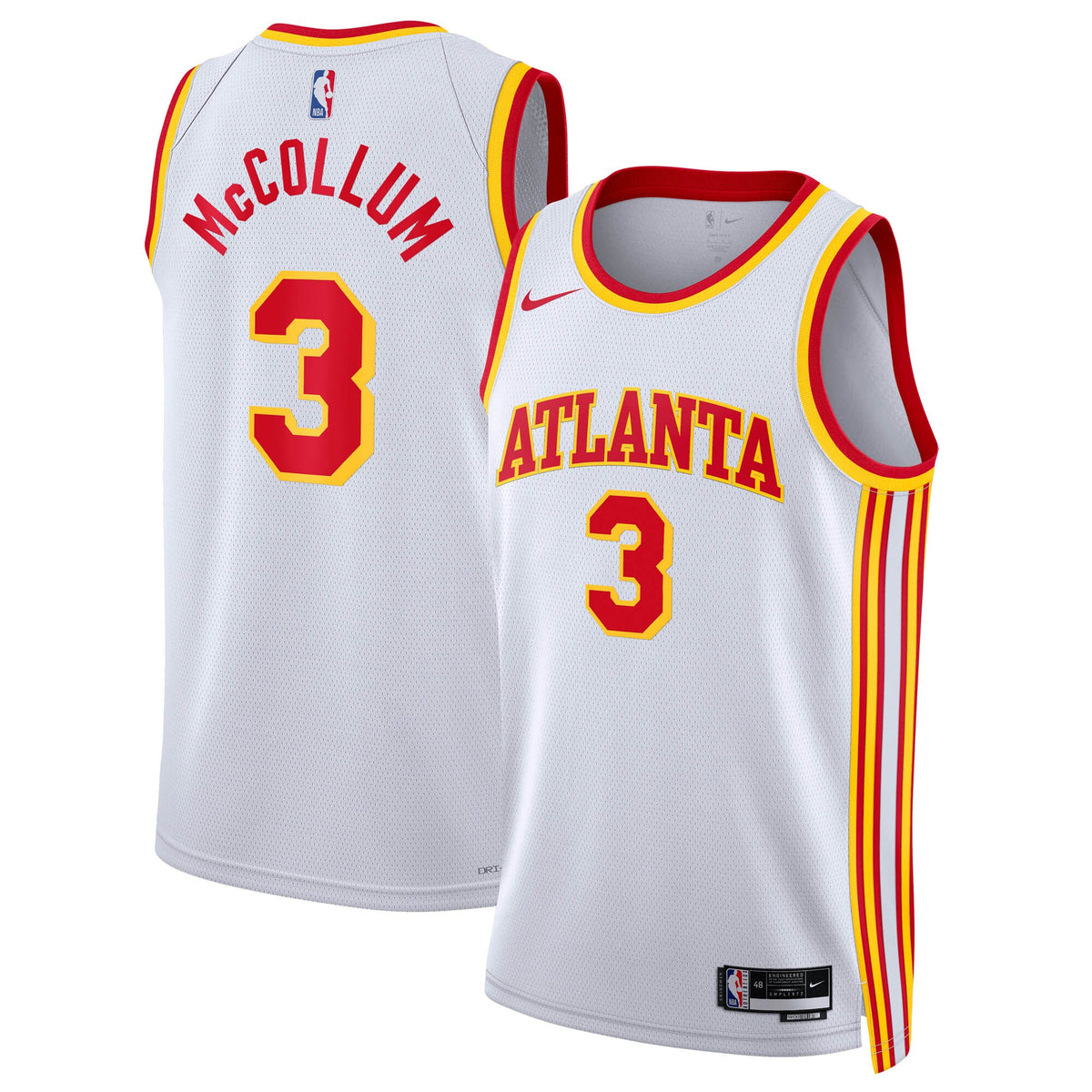 Atlanta Hawks Association Edition Swingman Jersey - White - CJ McCollum