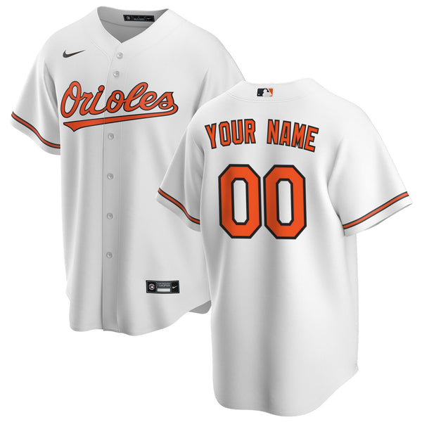 Baltimore Orioles White Home Replica Custom Jersey
