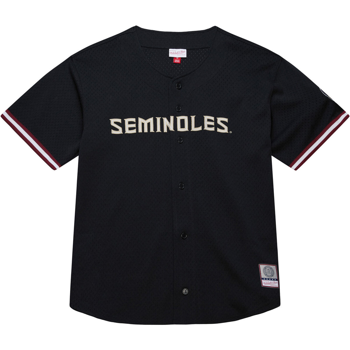 Mitchell & Ness Black Florida State Seminoles On The Clock Full-Button Fashion Jersey