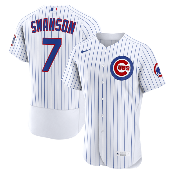 Chicago Cubs Dansby Swanson White Home Authentic Jersey