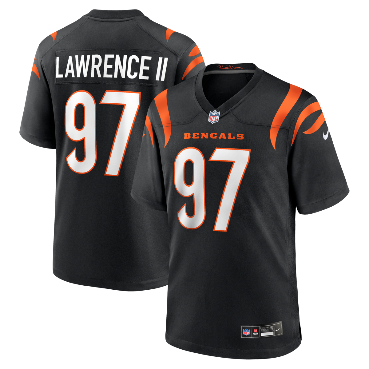 Cincinnati Bengals Dexter Lawrence II Black Game Jersey