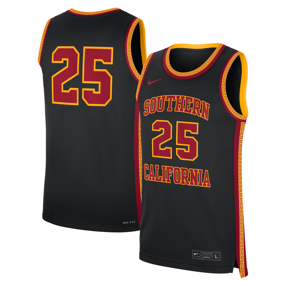 #25 Black USC Trojans Alternate Replica Basketball Jersey