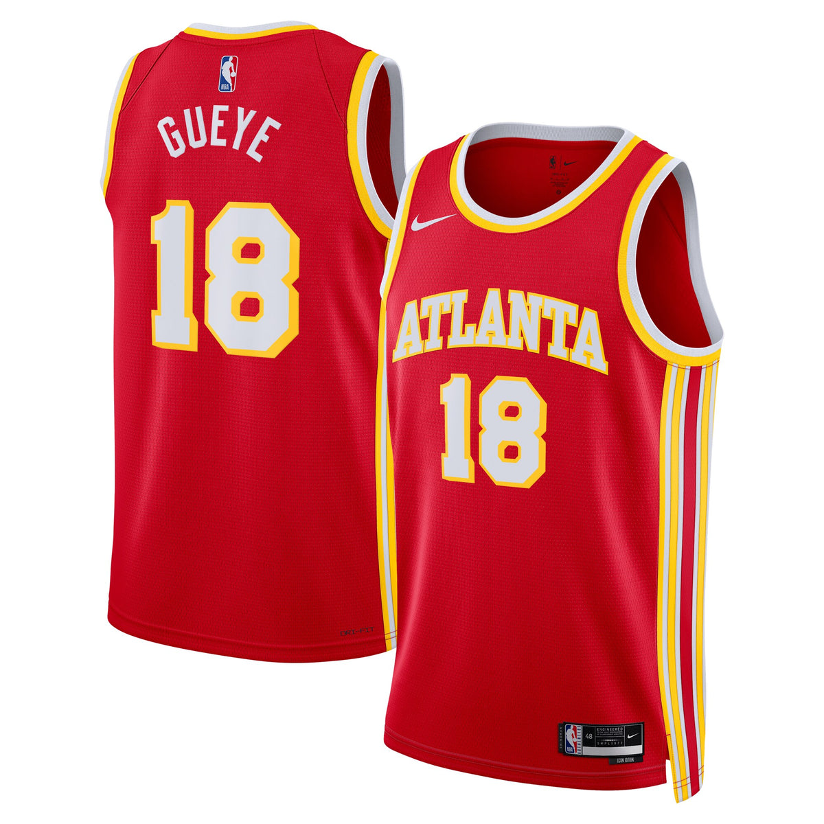 Atlanta Hawks Icon Edition Swingman Jersey - Red - Mouhamed Gueye -