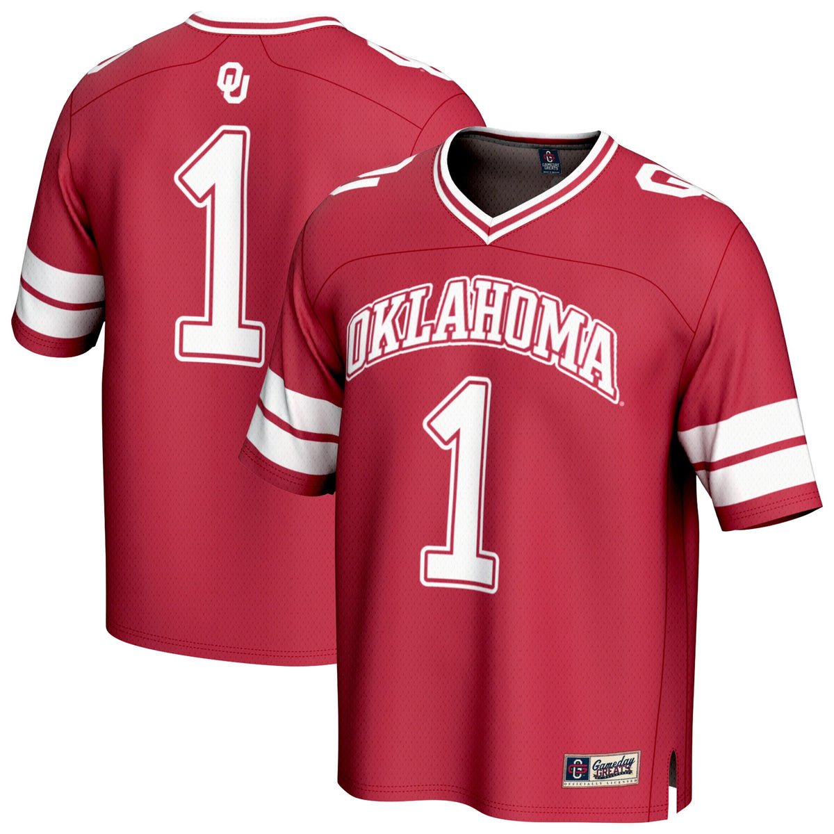 GameDay Greats #1 Crimson Oklahoma Sooners Lightweight Collegiate Football Fashion Jersey