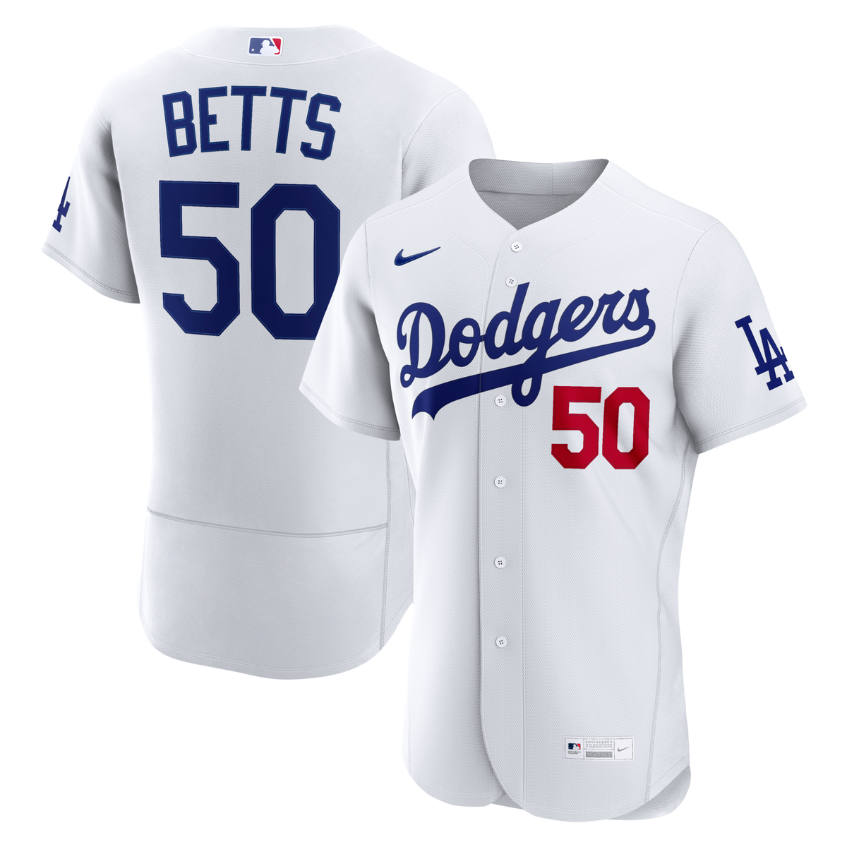 Los Angeles Dodgers Mookie Betts White Home Authentic Jersey