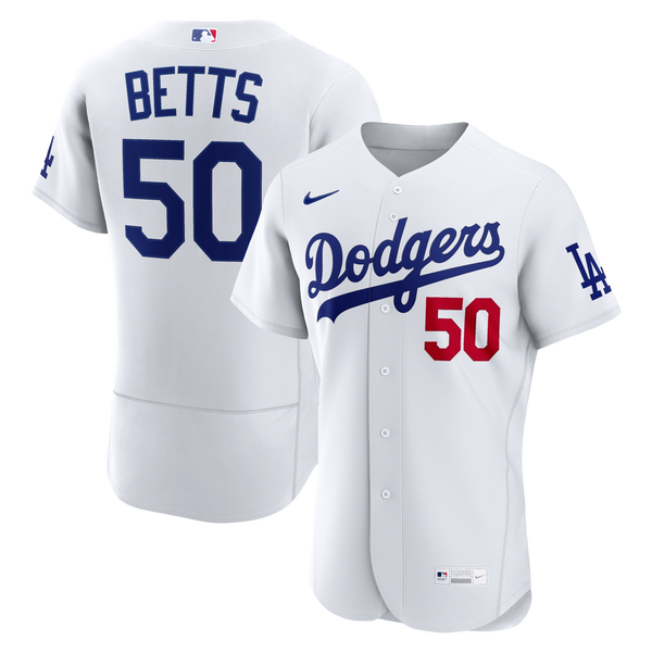 Los Angeles Dodgers Mookie Betts White Home Authentic Jersey