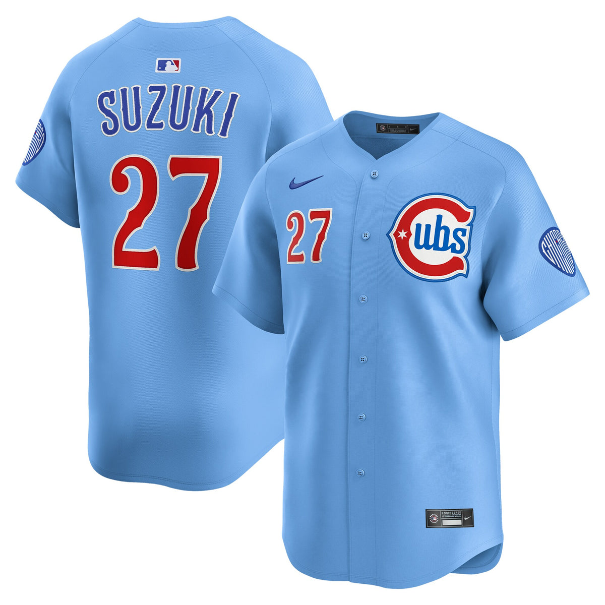 Chicago Cubs Seiya Suzuki Light Blue 2nd Alternate Limited Player Jersey
