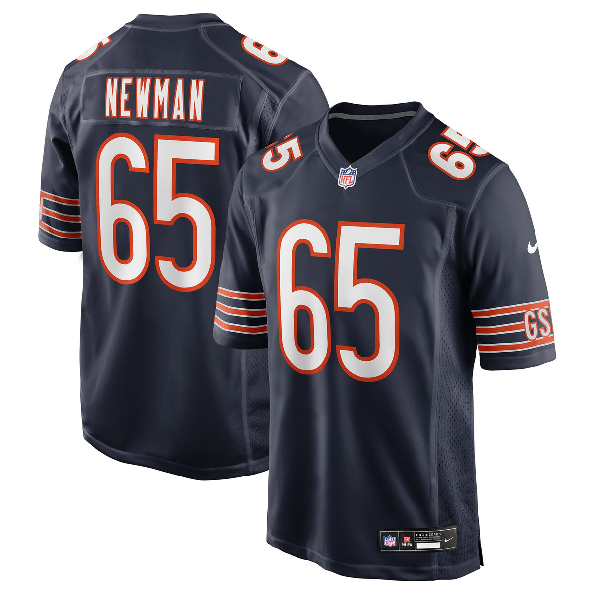 Chicago Bears Luke Newman Navy Team Game Jersey