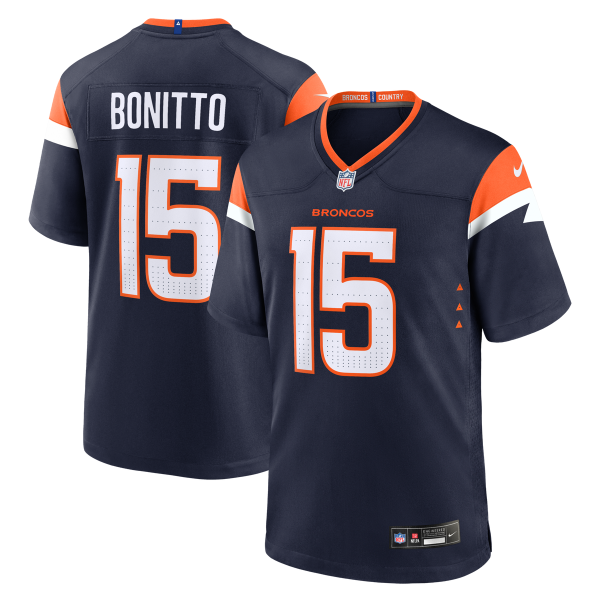 Denver Broncos Nik Bonitto Navy Alternate Game Jersey