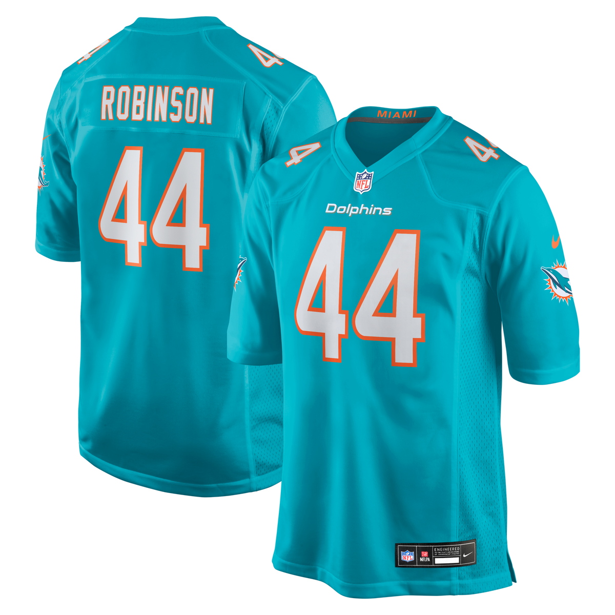 Miami Dolphins Chop Robinson Aqua Player Game Jersey