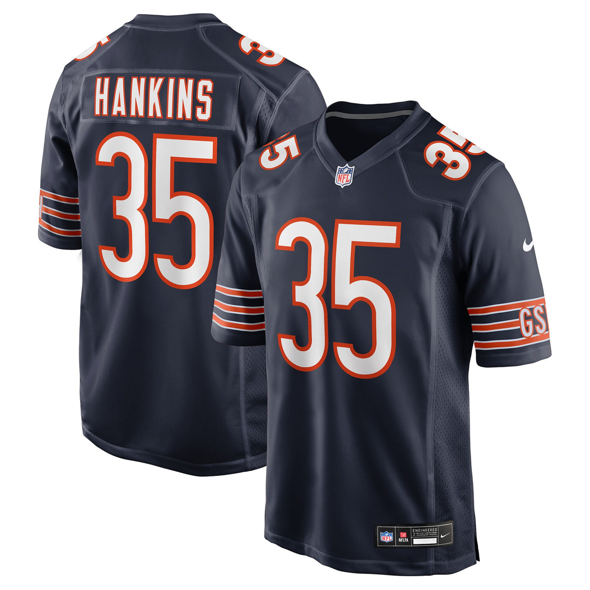 Chicago Bears Deion Hankins Navy Team Game Jersey