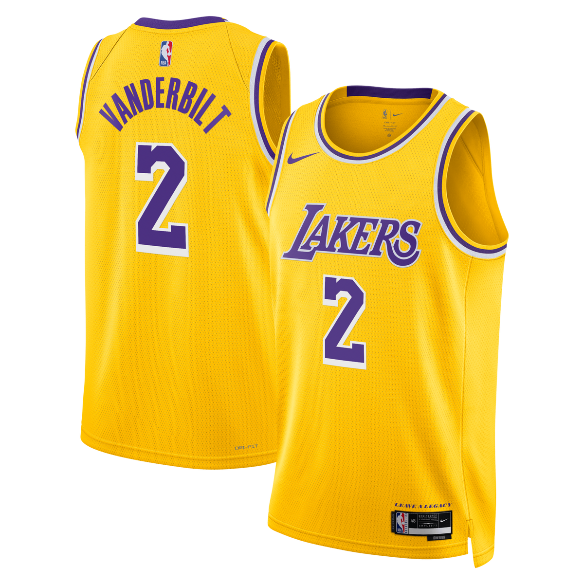 Los Angeles Lakers Icon Edition Swingman Jersey - Gold - Jarred Vanderbilt