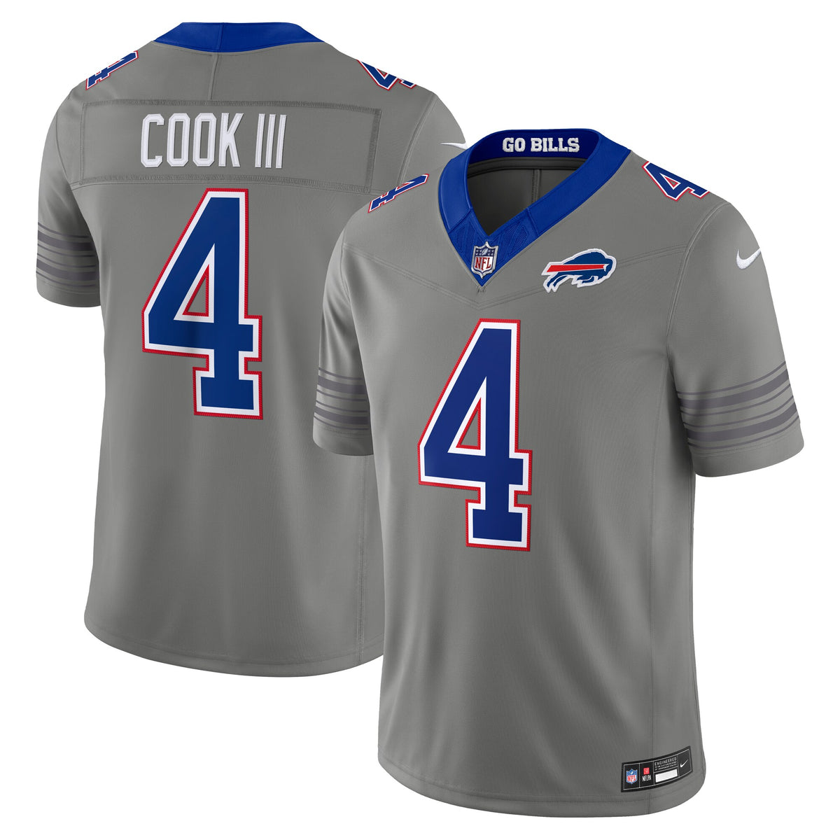 Buffalo Bills James Cook III Gray Nickel City Vapor F.U.S.E. Stitched Limited Jersey