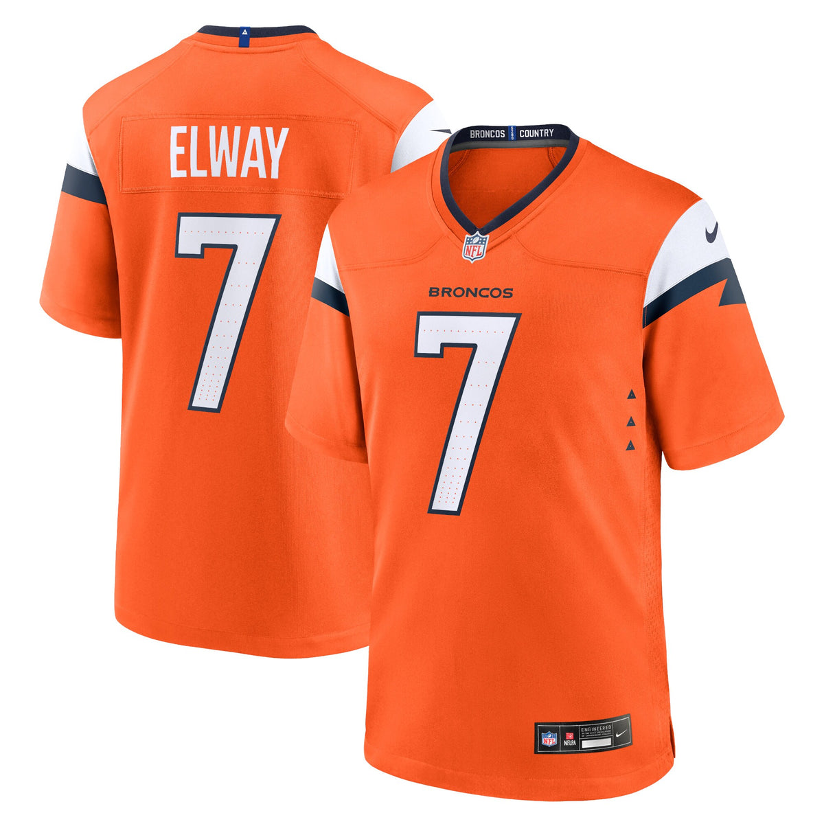 Denver Broncos John Elway Orange Team Retired Player Game Jersey
