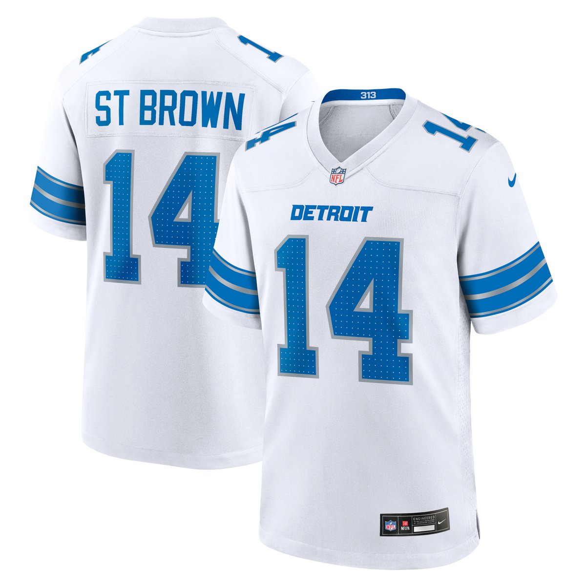 Detroit Lions Amon-Ra St. Brown White Game Jersey
