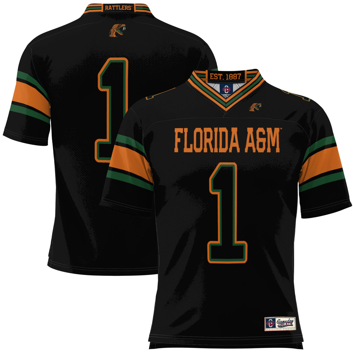 #1 Florida A&M Rattlers GameDay Greats Football Jersey - Black