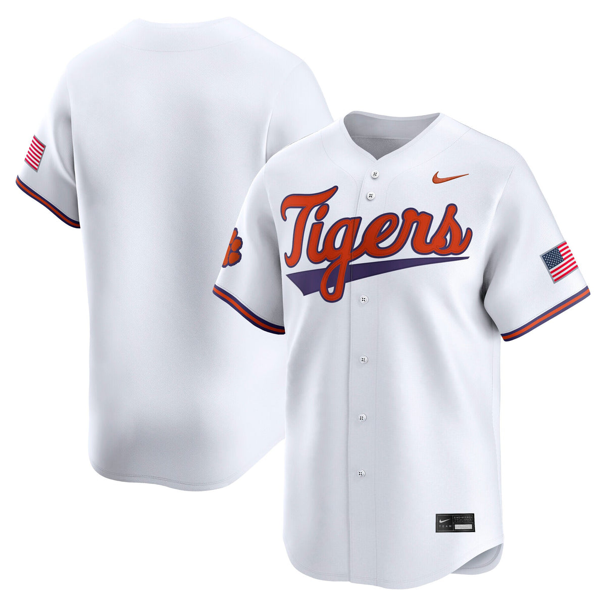 White Clemson Tigers Baseball Limited Jersey