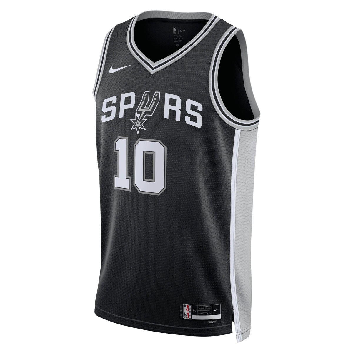 San Antonio Spurs Icon Edition Swingman Jersey - Black - Jeremy Sochan
