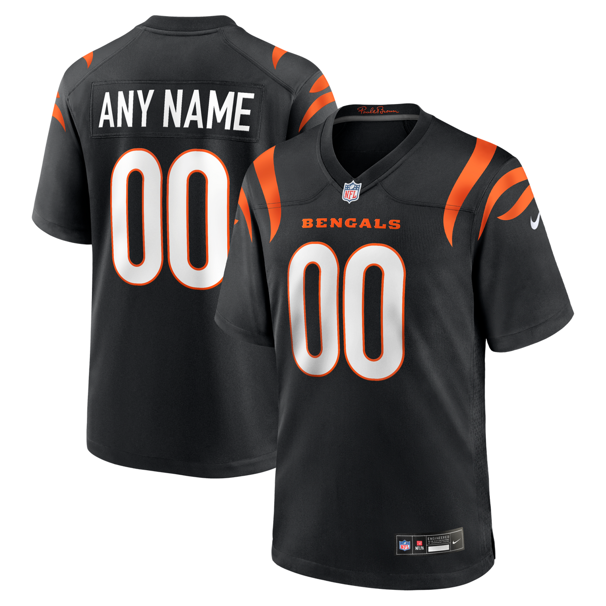 Cincinnati Bengals Black Game Custom Jersey