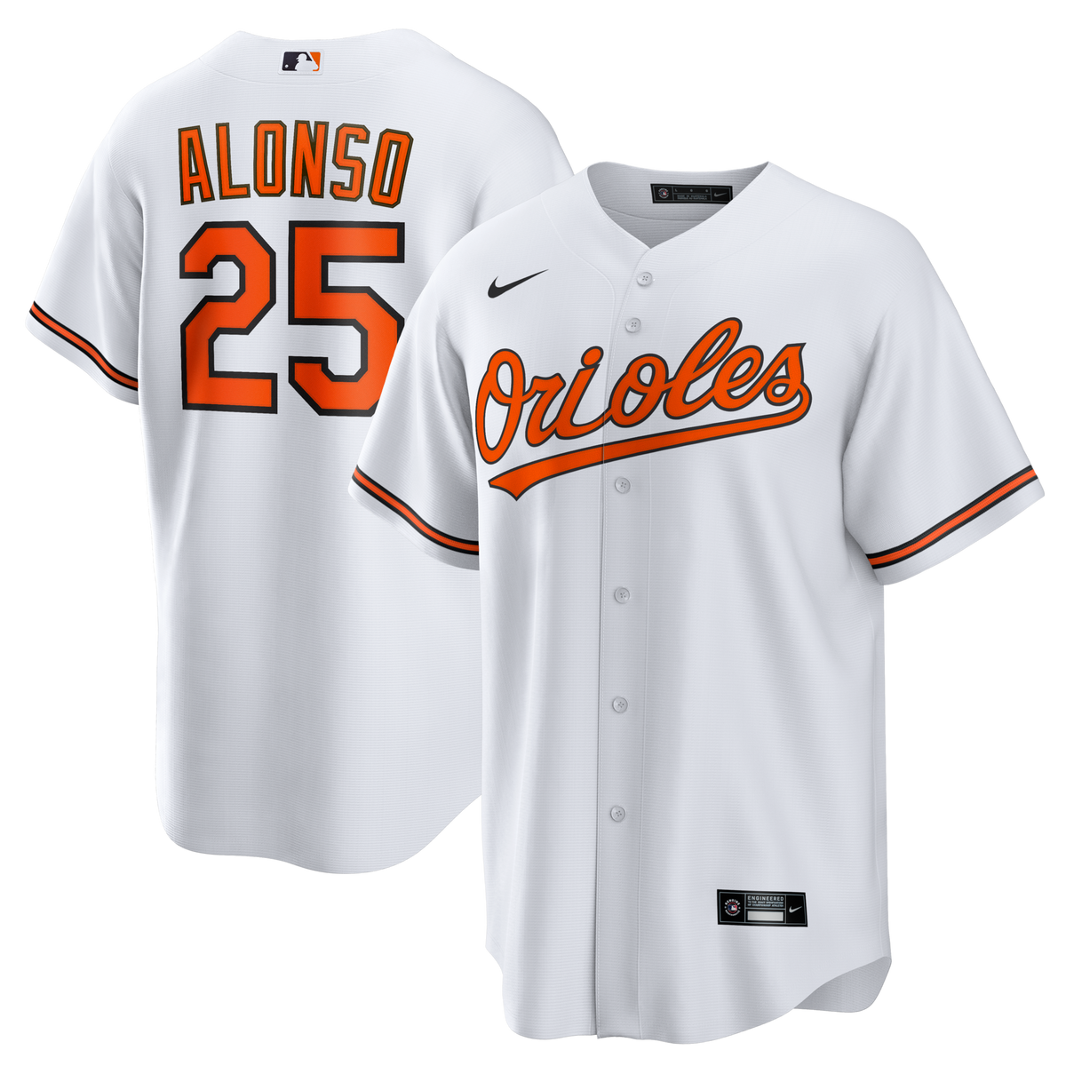 Baltimore Orioles Pete Alonso White Home Replica Jersey