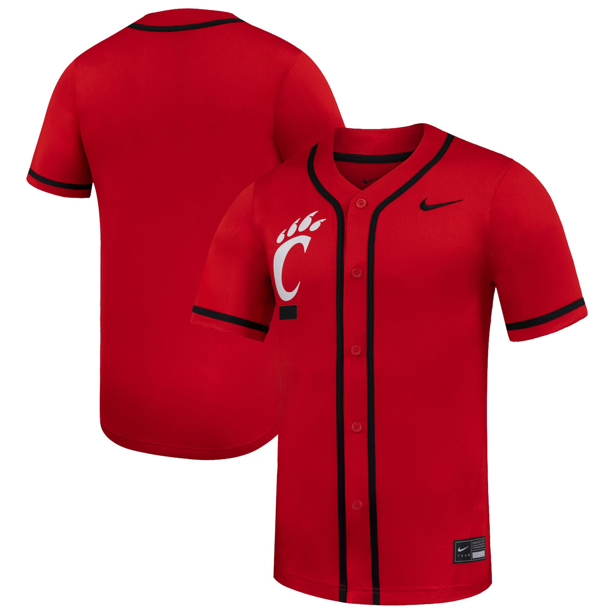 Red Cincinnati Bearcats Replica Baseball Jersey