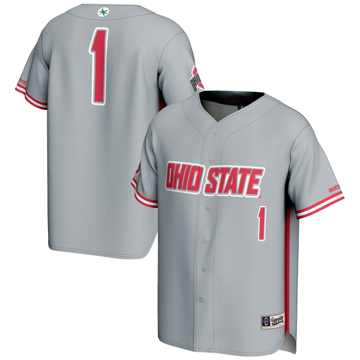 GameDay Greats #1 Gray Ohio State Buckeyes Lightweight Baseball Jersey