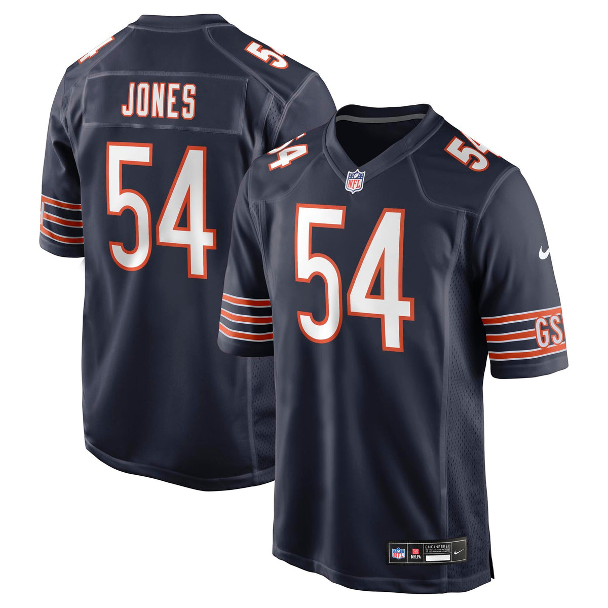 Chicago Bears Logan Jones Navy Team Game Jersey