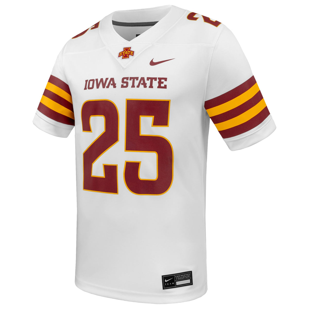 #25 Iowa State Cyclones Game Football Jersey - White