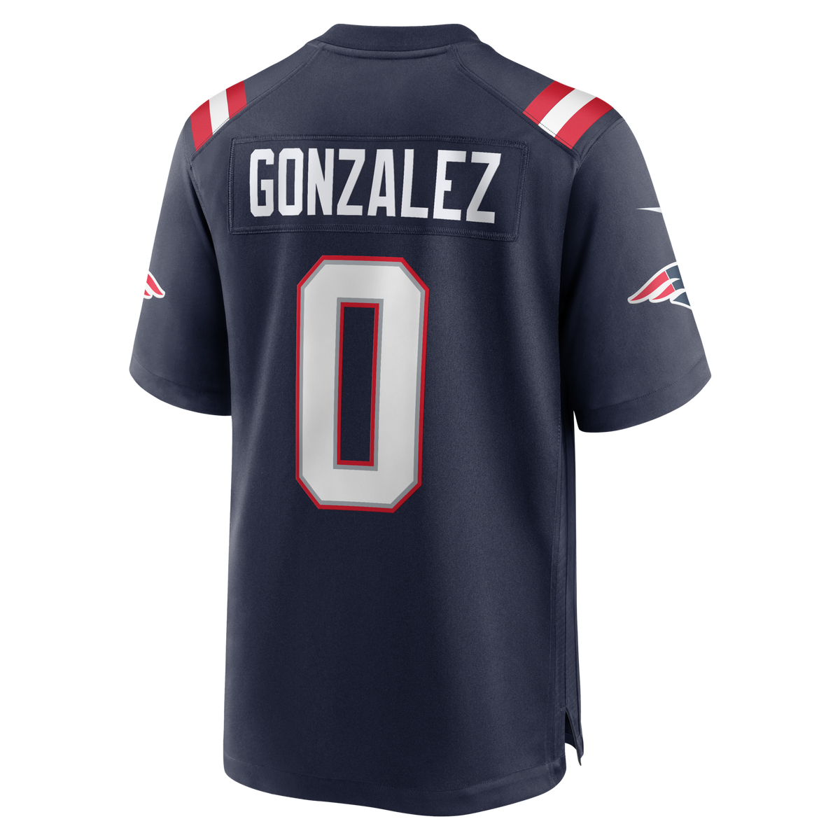 New England Patriots Christian Gonzalez Navy Team Game Jersey