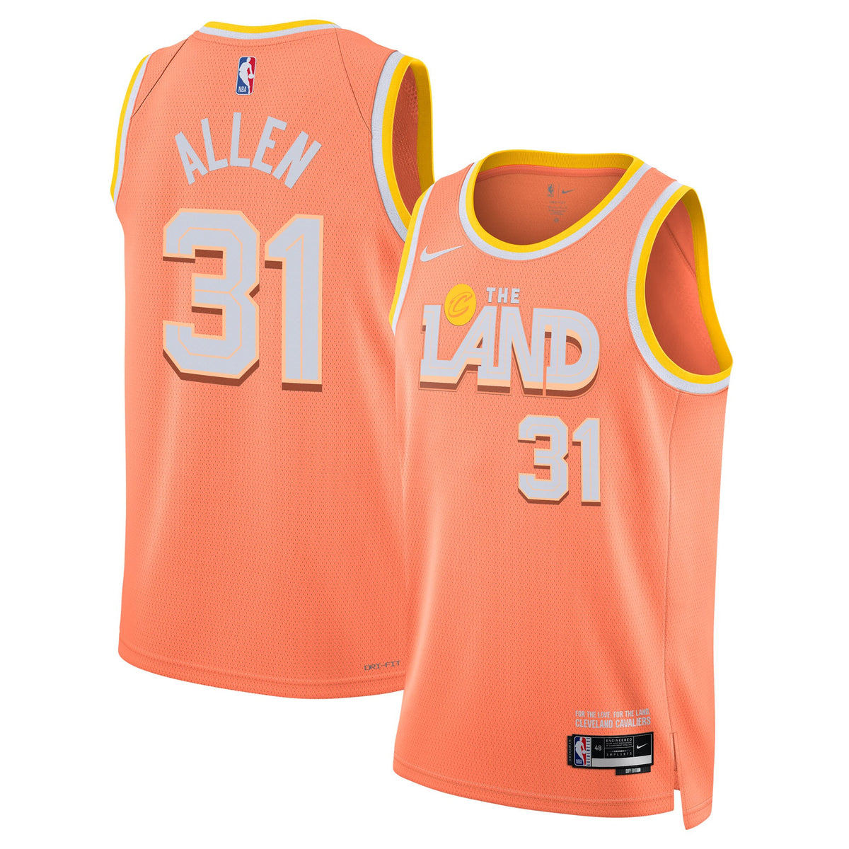 Cleveland Cavaliers 2025/26 City Edition Swingman Jersey - Orange - Jarrett Allen