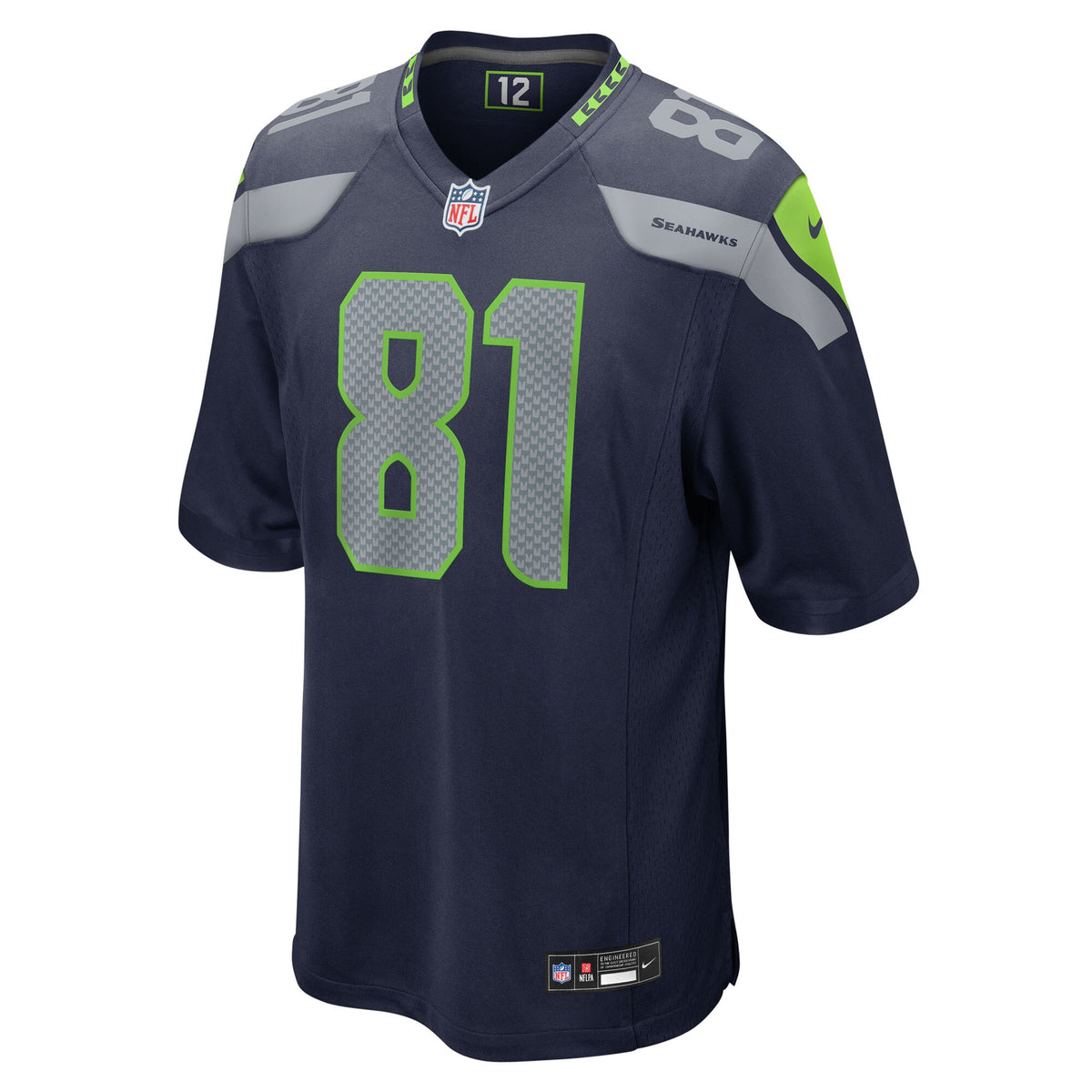 Seattle Seahawks Eric Saubert College Navy Team Game Jersey