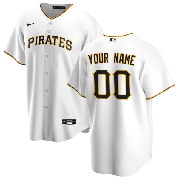 Pittsburgh Pirates White Home Replica Custom Jersey