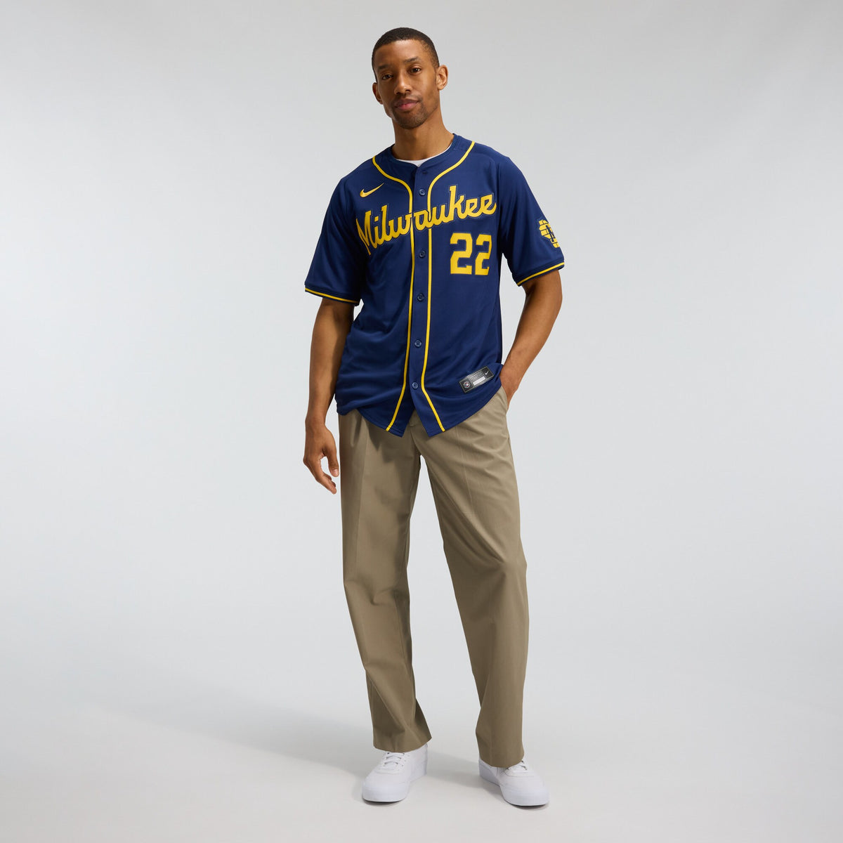 Milwaukee Brewers Christian Yelich Navy Alternate Limited Jersey