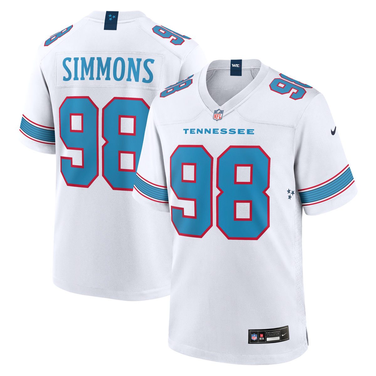 Tennessee Titans Jeffery Simmons White Game Jersey