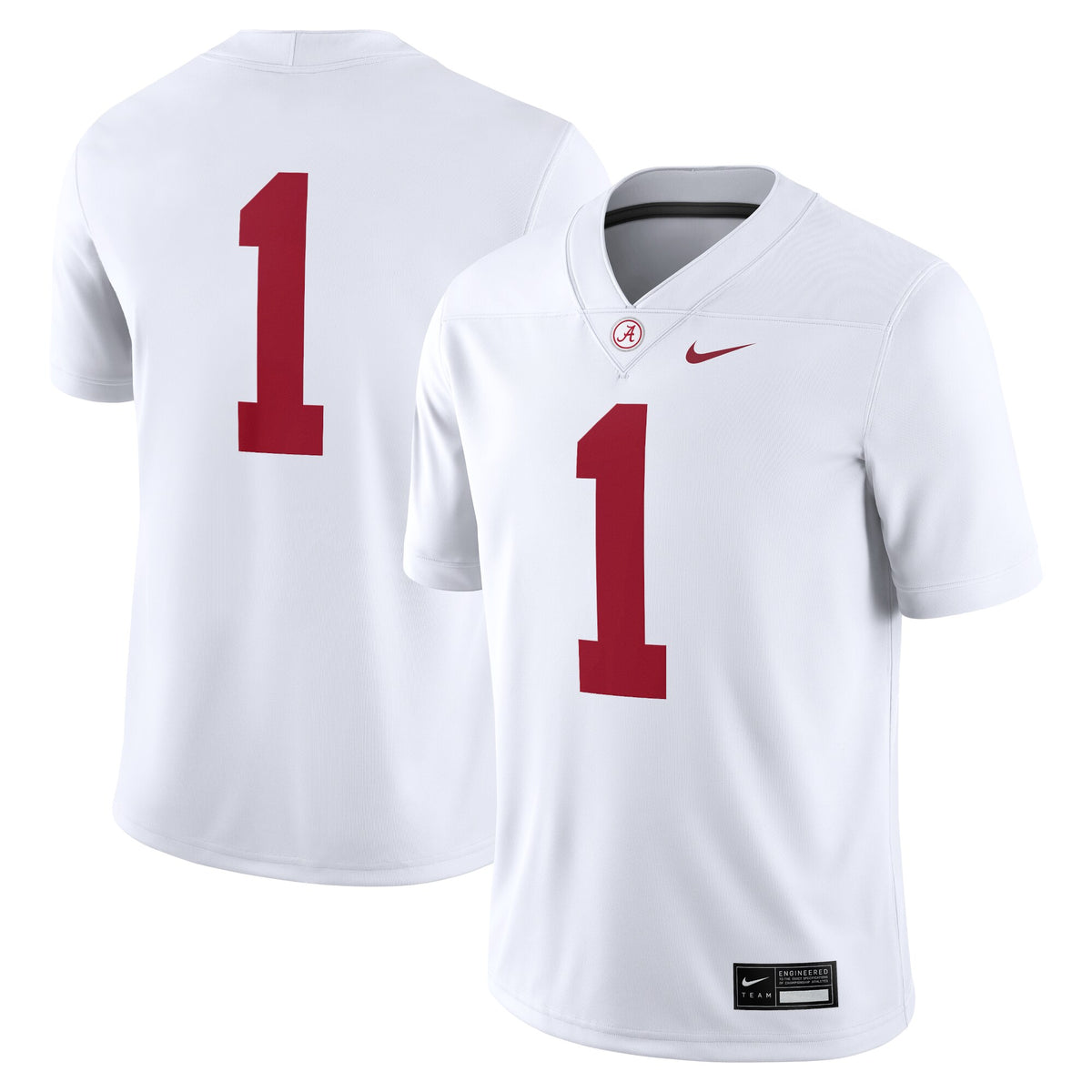 #1 White Alabama Crimson Tide Game Jersey