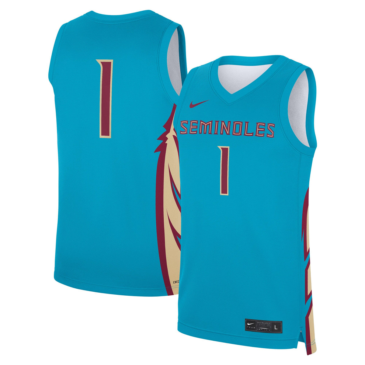 #1 Turquoise Florida State Seminoles Alternate Replica Jersey