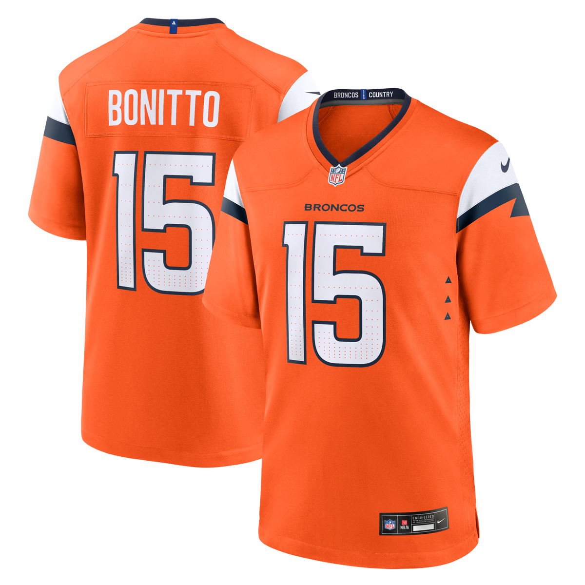 Denver Broncos Nik Bonitto Orange Team Game Jersey